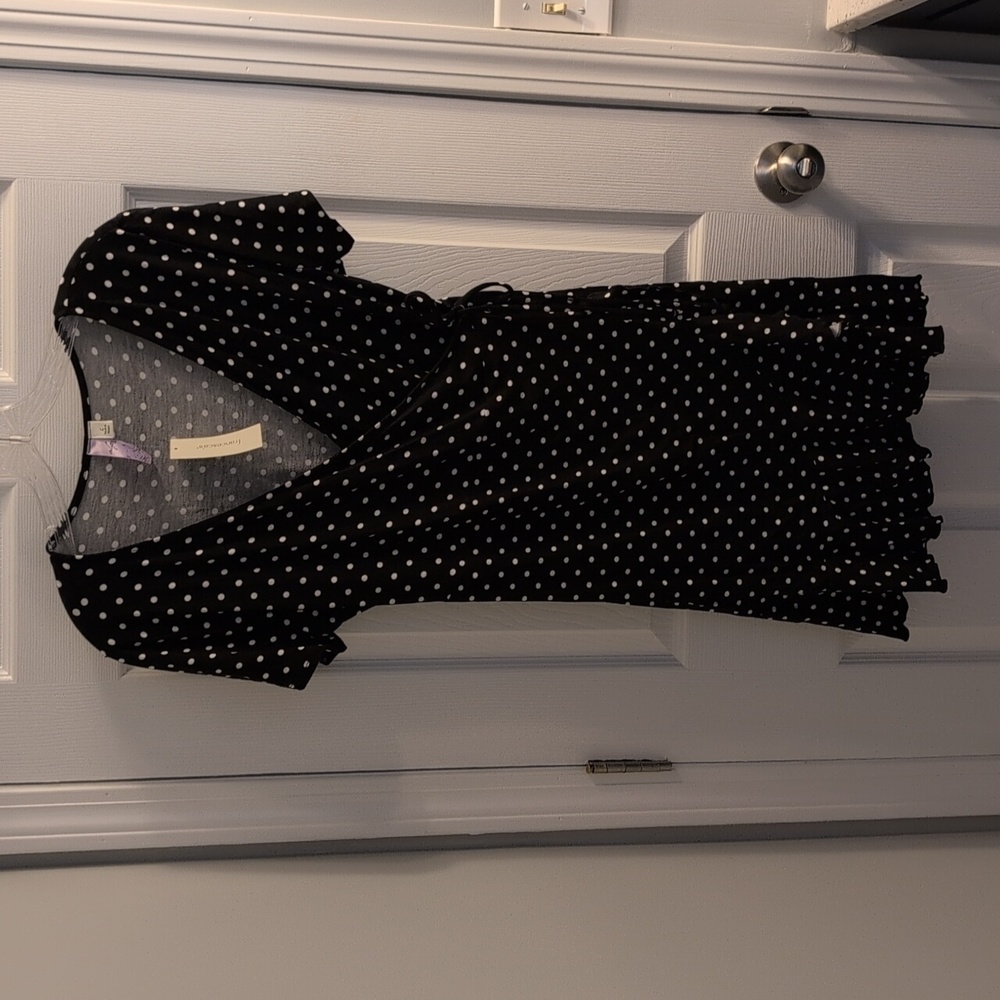 Black Polka Dot Wrap Dress